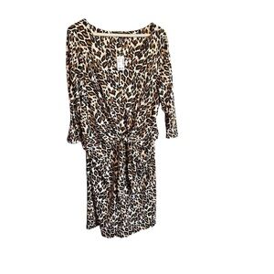 Love & Legend Animal Print Knot Front Dress-
Size 2X NWT